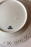 Royal Copenhagen Saksisk Blomst Middags-/Frugttallerken i luksusmodel med gennembrudt kant.