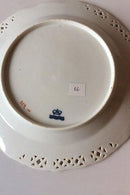 Royal Copenhagen Saksisk Blomst Middags-/Frugttallerken i luksusmodel med gennembrudt kant.