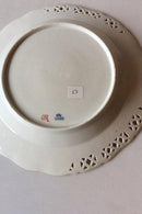 Royal Copenhagen Saksisk Blomst Middags-/Frugttallerken i luksusmodel med gennembrudt kant.