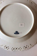 Royal Copenhagen Saksisk Blomst Middags-/Frugttallerken i luksusmodel med gennembrudt kant.