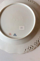 Royal Copenhagen Saksisk Blomst Middags-/Frugttallerken i luksusmodel med gennembrudt kant.