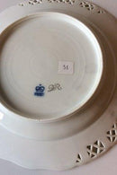 Royal Copenhagen Saksisk Blomst Middags-/Frugttallerken i luksusmodel med gennembrudt kant.