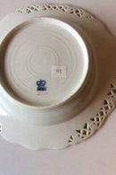 Royal Copenhagen Saksisk Blomst Dyb Tallerken i luksusmodel med gennembrudt kant.