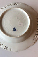 Royal Copenhagen Saksisk Blomst Dyb Tallerken i luksusmodel med gennembrudt kant.