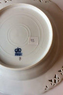 Royal Copenhagen Saksisk Blomst Dyb Tallerken i luksusmodel med gennembrudt kant.