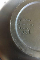 P. Ipsen, vase, sortbrændt terracotta dekoreret med Varan/Drage og Eghjort No 331