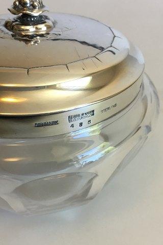 Georg Jensen Sterling Silver and Baccarat Crystal Confiture Glass Jar No 486