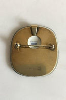 Royal Copenhagen Flora Broche / Vedhæng i Sterling Sølv og Porcelæn