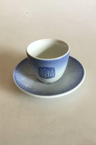 Bing & Grondahl Blue Tone - Seashell Hotel with logo Coffee Cup and Saucer No 1022
