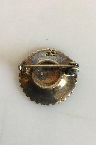 Volmer Bahner vergoldete Margueritte Brosche aus Sterlingsilber mit Emaille