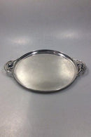 Georg Jensen Sterling Silber Magnolia Rundes Tablett mit Henkel Nr. 2AB