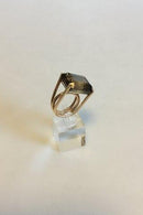 Bent Knudsen 14 K Gold Ring with smoke Quartz