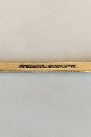 Forgyldt Sterling Sølv med Lyseblå Emalje Pålægsgaffel