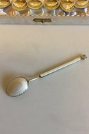 A. Michelsen Sæt af 6 Forgyldte Sterling sølv theskeer med farvet Emalje i æske, plus en ekstra