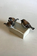 Fayence Kleine Jardiniere mit drei Spatzen