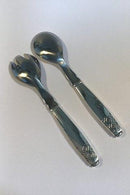 Georg Jensen Sterling Sølv/Stål Rune Serveringssæt, lille