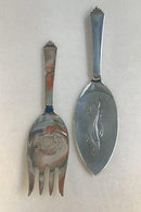 Georg Jensen Sterling Silber Pyramide Fisch Dinner Set