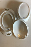Royal Copenhagen Hvid Svejfet med takket guldkant (Stel 387 / Josephine) Oval terrin med underfad No 1666
