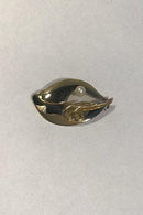 Bernhard Hertz 14K Gold Brosche mit Perle