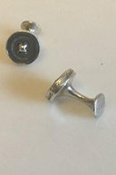 Turnbull & Asser 灰色珍珠母钮银质袖扣