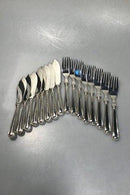 W&S Sørensen  Sølv Dobbeltriflet Fiskebestik 8 personer(16 dele)