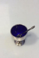 Georg Jensen キングスターリングシルバーマスタードボウル（エナメル＆スプーン） No 741