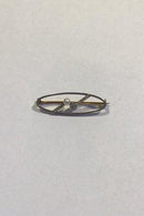 Guld Broche med Perle og Diamant