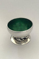 Georg Jensen Magnolia Sterling Sølv Saltkar No 2A (Grøn)