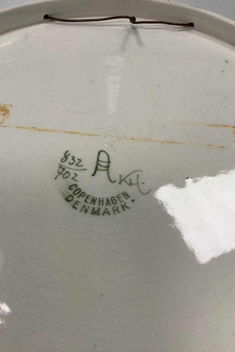 Aluminia Stor Vægplatte med Blomster Motif No 832 / 702