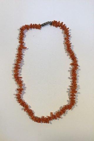 Coral Necklace with Silver clasp