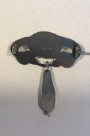 Peter Christian Jensen Art Nouveau Sølv Broche med Rav