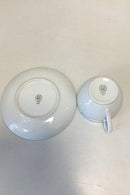 Bing & Grondahl Fleur, Hellblaue Teetasse mit Untertasse Nr. 476