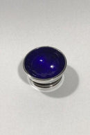 Georg Jensen Silversmiths Ltd Sterling Sølv Pyramide Saltkar No 632 (Blå emalje)