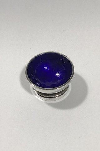 Georg Jensen Silversmiths Ltd Sterling Sølv Pyramide Saltkar No 632 (Blå emalje)