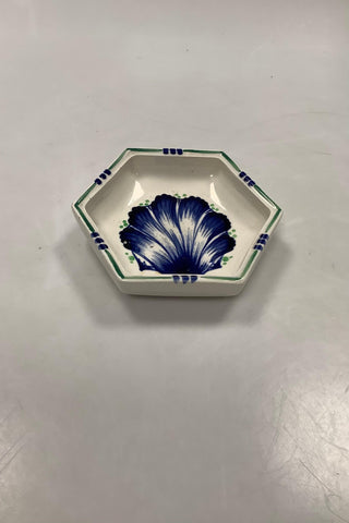 Aluminia 6-Kantet Skål med blomster dekoration No. 732/317