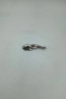Georg Jensen Sterling Sølv Broche med Grønne Sten No. 185