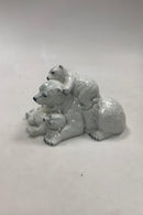 Royal Copenhagen Motherly love Figur Isbjørn Mor med unger No 354