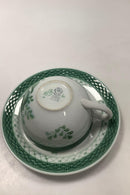 Royal Copenhagen Green Tranquebar Teacup with Saucer No 957