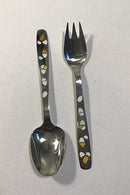 Cohr Sterling Sølv Barnebestik Ske/Gaffel (Æg og Kylling)