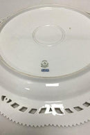 Royal Copenhagen Hvid Flora Danica Perlestel Stor Rundt Fad No 3528