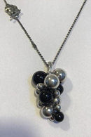 Georg Jensen Sterling Sølv Halskæde med Moonlight Grape Vedhæng Onyx, Stort
