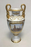 ロイヤルコペンハーゲン アンフォラ花瓶 ヘルシンボリ市庁舎の絵と銘入り