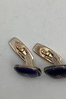 Georg Jensen Sterling Sølv Manchetknapper med porcelæns logo