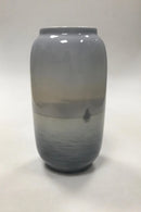 Royal Copenhagen Art Nouveau vase med sejlskib no 1100 / 107
