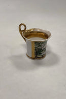 Antik Royal Copenhagen Kop med motiv af hus og sø