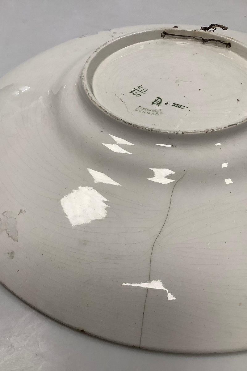 Aluminia Fajance Fad / Skål No 411/300 med Fiske motiv