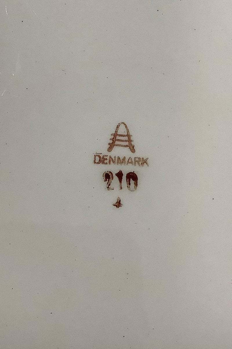 Aluminia Stort Rundt Fad med strand og blomster motiv