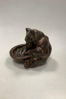 Royal Copenhagen Stoneware Figure Knud Kyhn Bear with Bowl No. 21737