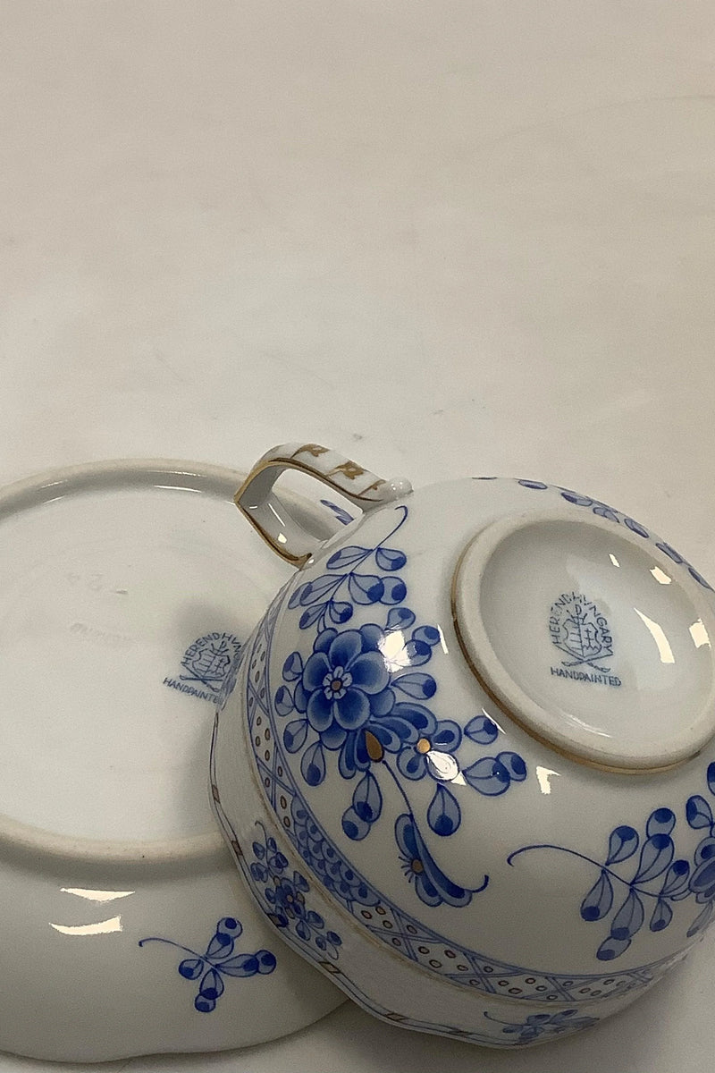 Herend Ungarn Kaffekop med underkop i Blå overglasur