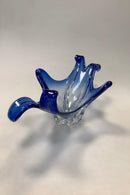 Stor Blå Murano Kunstglas Skål Italien